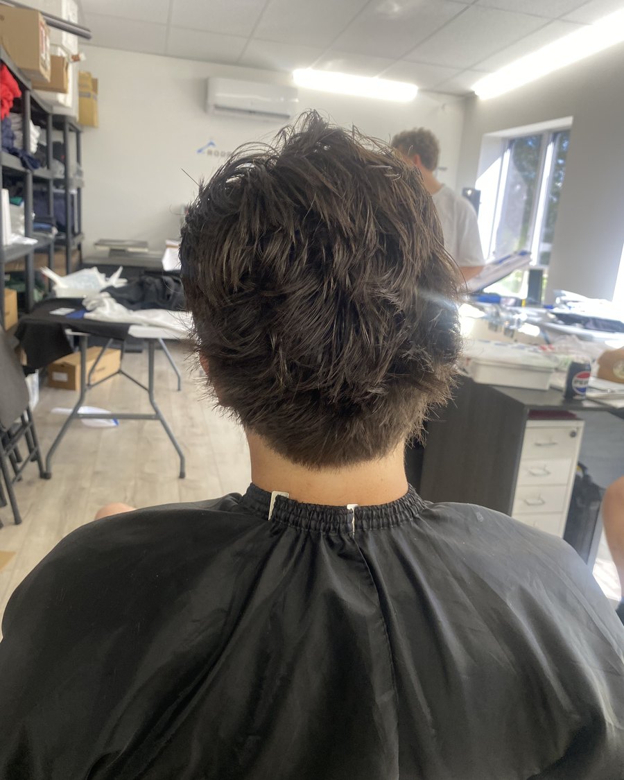 Coupe texturée, vue arrière